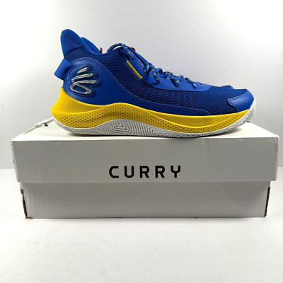 Under Armour Curry 3Z7 Shoes Mens 12 Blue Yellow White Basketball 3026622-400