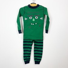 Hanna Andersson Toddler Long John Pajama Halloween Green Monster 90 3T