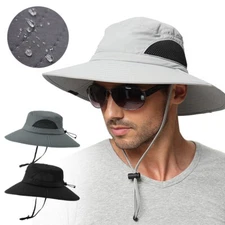Wide Brim Sun Hat Men Women UV Protection Bucket Cap For Hiking Camping Fishing