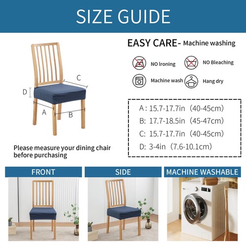 Waterproof Elastic Jacquard Chair Cover for Dining Room Chair Cover Slipcovers - Picture 15 of 36