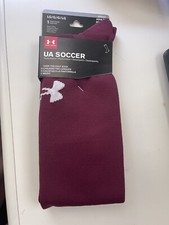 Under Armour Adult Soccer Over-The-Calf Athletic Socks 1 Pair MAROON SIZE LG
