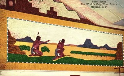 World's Only Corn Palace Panels Mitchell South Dakota SD Vintage Postcard