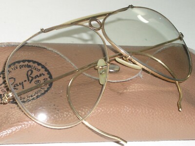 1960's VINTAGE B&L RAY-BAN 12K GF GRAY TONE PHOTOCHROMATIC SHOOTING SUNGLASSES