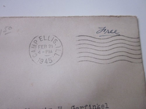 WWII US 1945 CAMP ELLIS ILLINOIS Patriotic I'M WORKING WITH UNCLE SAM CACHET - Picture 2 of 4