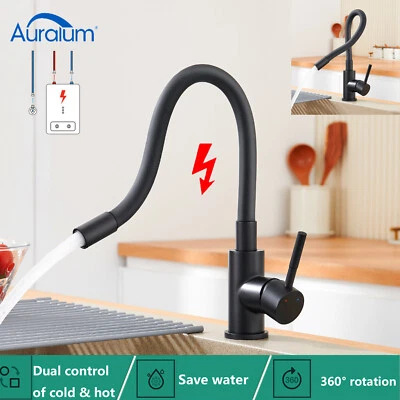 AURALUM MAX Niederdruck Küchenarmatur mit 360° Wasserhahn Einhand Spültischarmatur für Küche