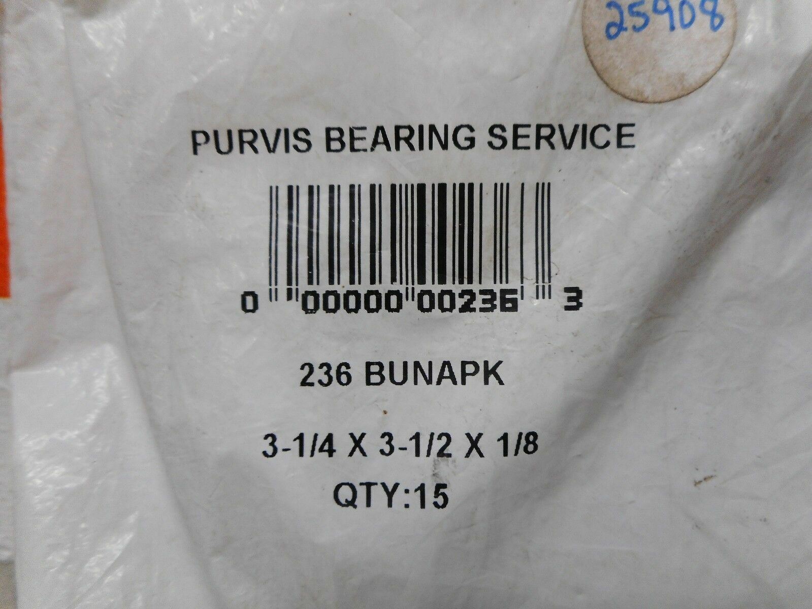 PURVIS Bearing Service 236 BUNAPK 31/4 X 31/2 X 1/8 (Lot of 27 O