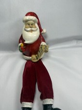 Christmas Santa Claus Dangle Legs Shelf Sitter Figurine 12  Resin Nice Lists