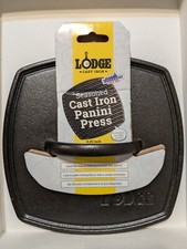 Lodge Seasoned Cast Iron Panini Press 8.25-Inch Made In USA Restaurant Quality
