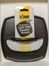 Lodge Seasoned Cast Iron Panini Press 8.25-Inch Made In USA Restaurant Quality 