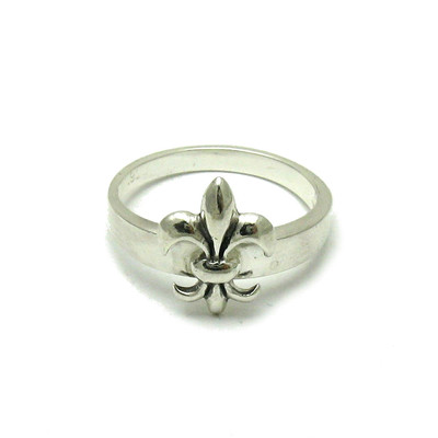 R001527 Sterling Silber Ring massiv 925 Fleur de Lys Handarbeit Kaiserin nickelfrei
