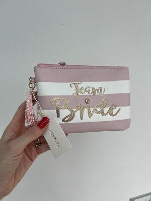 Primark Ladies Team Bride Makeup Toiletry Cosmetic Purse Pink Gift