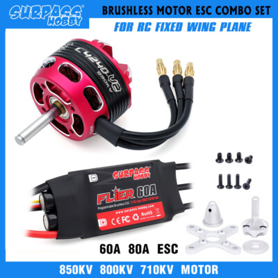Moteur RC Bless ESC Combo 60A ESC S3650 5200KV, Kit moteur Bless pour voiture 1/10 RC, 4 pôles 12 emplacements avec aluminium CNC