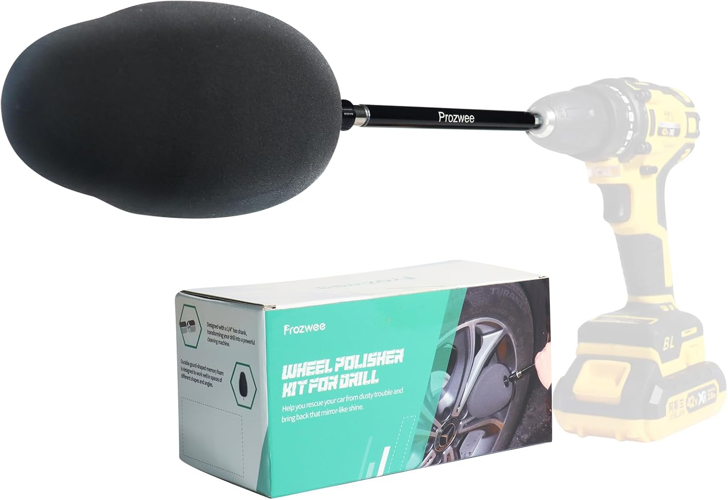 Wheel Polisher with Drill Bit Extension,1/4