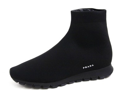 Prada Slip On Sock Sneaket Boots Black 