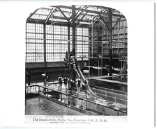 c.1898 SAN FRANCISCO SUTRO BATHS BATHERS on "THE SHOOT" PLUNGE~8x10" PHOTO PRINT