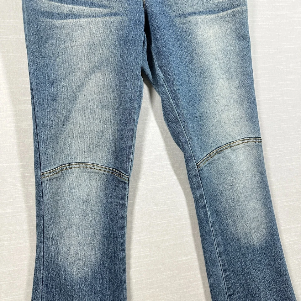 Pantalones de mezclilla vintage Younique para mujer 3 azules Y2K con cordones tiro bajo lavados a la piedra Foto 4 de 4