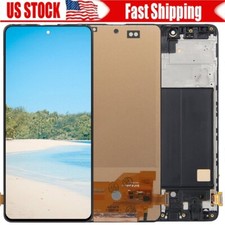 LCD Touch Screen Digitizer Assembly Incell  Frame For Samsung Galaxy A51 A515