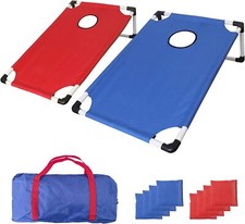 Portable Cornhole Set with 8 Bean Bags and Carrying Case 3 x 2 FT 