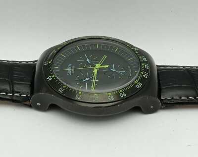 Swatch Irony Swiss V8 Chronograph Black Sports Men's Watch | eBay