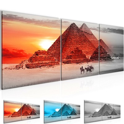 Wandbild XXL Modern Wohnzimmer - Ägypten Pyramiden Rot Schlafzimmer