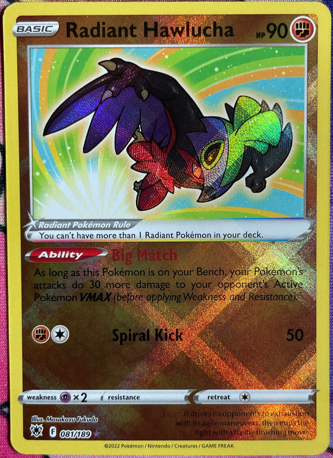 Pokemon TCG Radiant Hawlucha Rare 081/189 Astral Radiance DEW