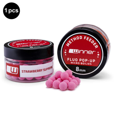Method/Feeder Fluo Pop-Up Micro Boilies 8mm/20g Strawberry Supreme