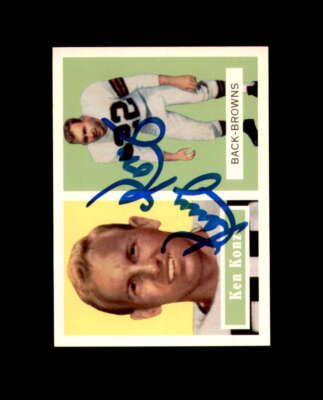Ken Konz Hand Signed 1957 Topps Archives 1994 Cleveland Browns Autograph
