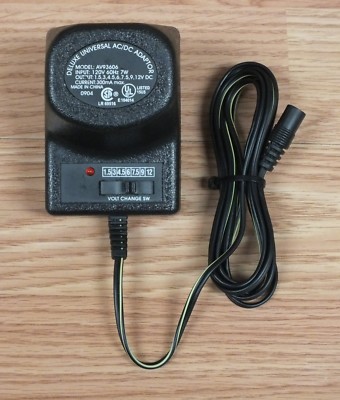 Deluxe (AV93606) 1.5,3,4.5,6,7.5,9,12V DC Universal AC Adapter/Power ...