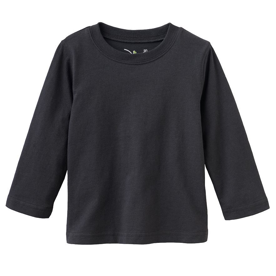 トップス K Jumping Beans Solid Basic Long Sleeve Shirt Dark Gray Pepper 2T