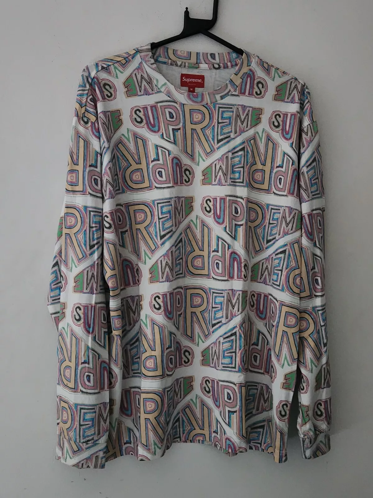 Haut t shirt FW20 Supreme Perspective L/S taille M blanc manches longues