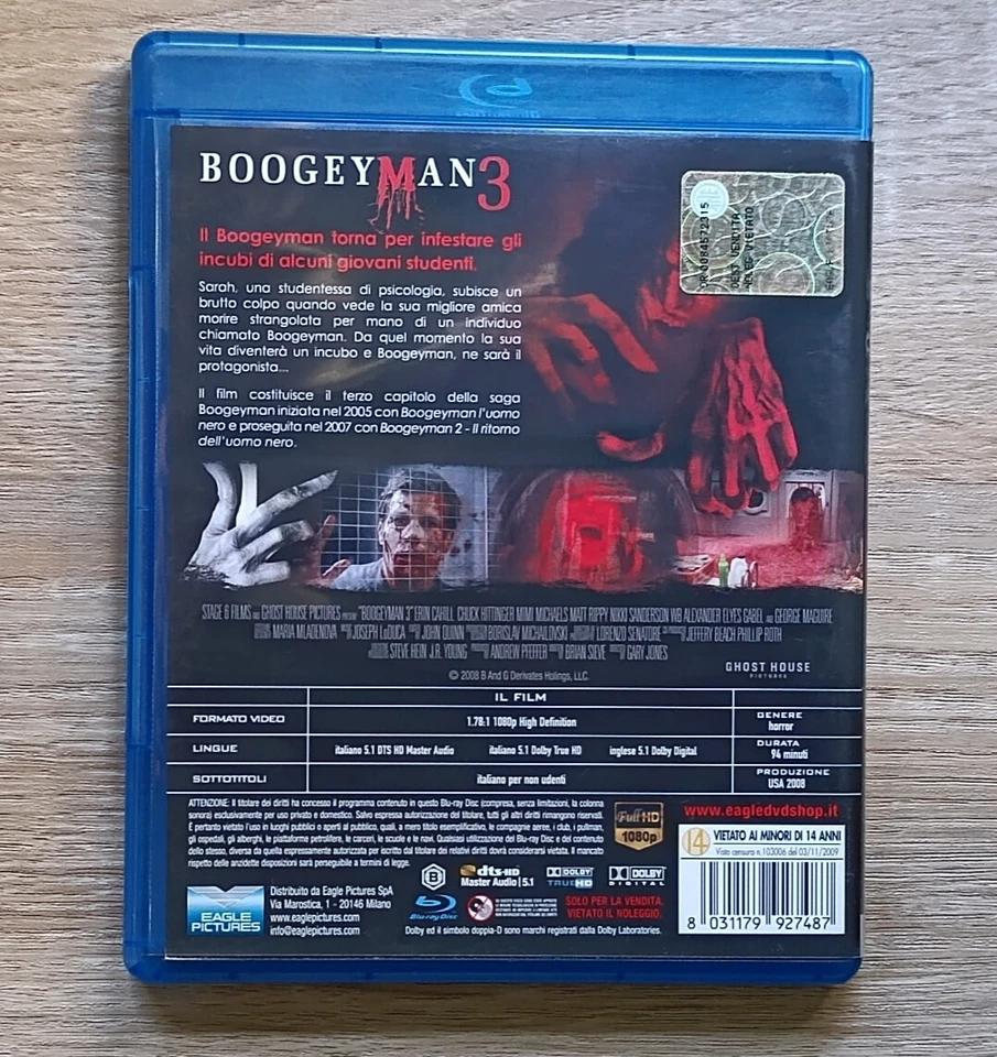 BOOGEYMAN 3 Blu ray Raro ***Fuori Catalogo*** - Immagine 2 di 3