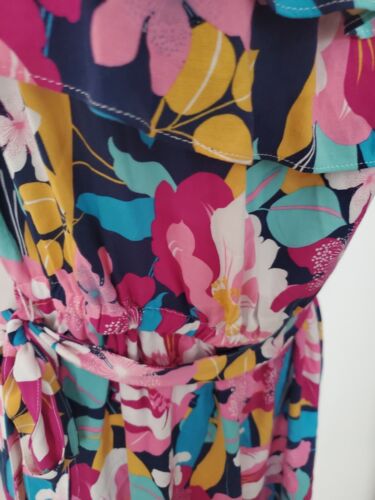 Tropical Floral Dress small. Bright flower pattern new with tags multicolor - Picture 4 of 6