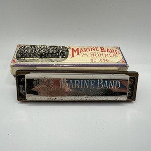 M. Hohner Pocket Harmonica, Key of C, The Marine Band 1896 Germany original box