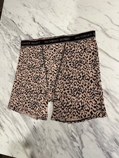 VICTORIA'S SECRET LEOPARD THICK LOGO BAND BOY BRIEF BOXER SHORT PANTIES Medium