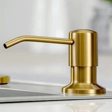 Soap Dispenser for Kitchen Sink Brushed Gold Stainless Steel 17OZ Soap Dispenser