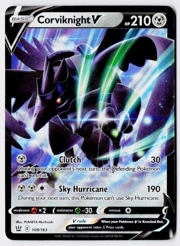 Corviknight V 109/163 Holo Ultra Rare Battle Styles Pokemon NM