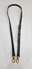 Navy Blue Leather Replacement Handbag Strap Shoulder Bag Gold Tone Clip 3/4" W