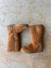 UGG Classic Tall 5815 Chestnut Suede Sheepskin Lined Boots Women s 9