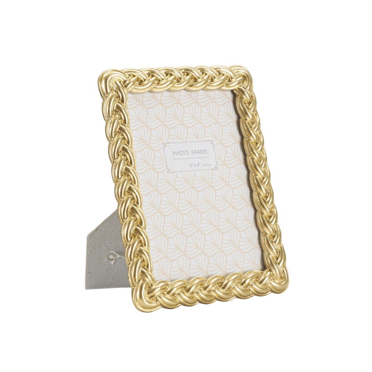 Cadre photo doré 15x20 cm Rope avec relief tressé pour décoration de table
