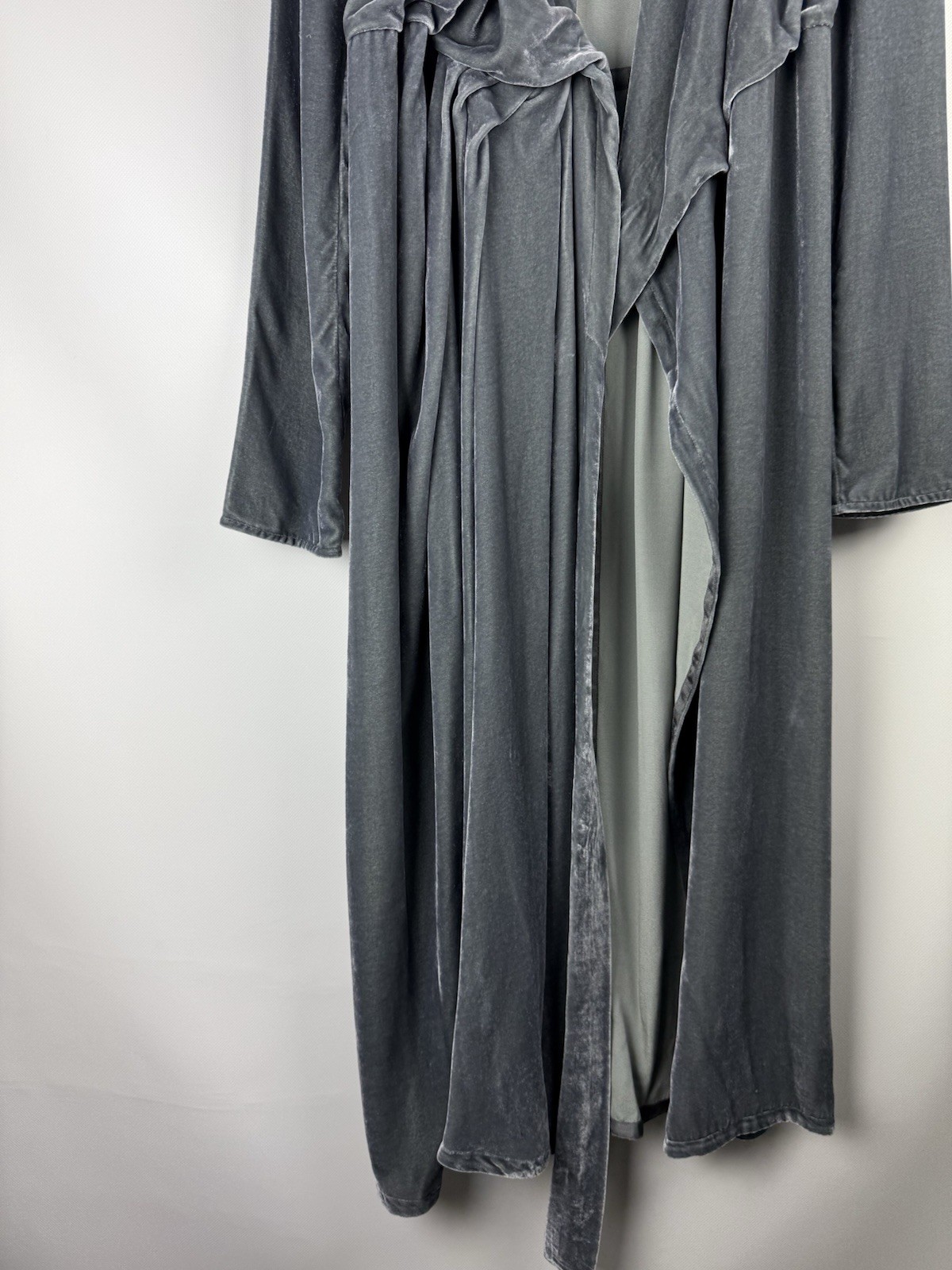 Rick Owens Ladies Avant-Garde Velvet Wrap Belted Midi Cardigan Dress Size US 4 image 6