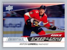 2021-22 UD Credentials - Speed of the Game Rookies Anton Lundell #SGR6 (RC)