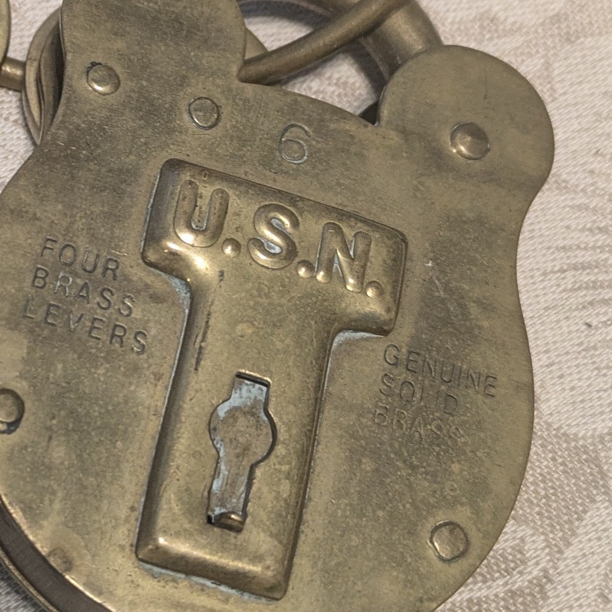 ULTRA RARE Vintage U.S.N. US Navy Brass Padlock Jas Morgan&Sons