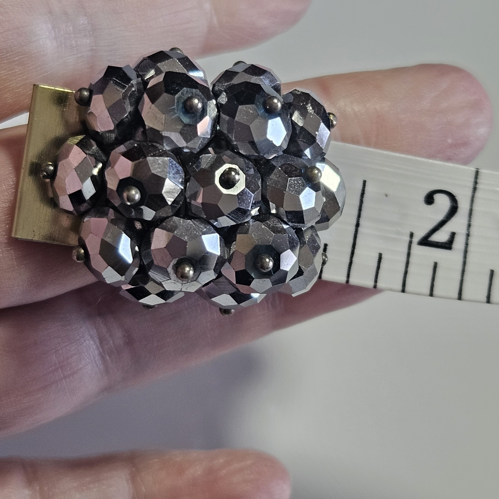 Silver Tone Sparkly Large Adjustable Statement Co… - image 6