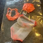 Vtg 1960's Barbie Doll Twist N Turn #1160 Mesh Swimsuit Cover Bikini Top Bottoms