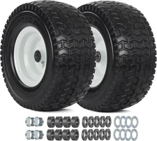 GICOOL 13x6.50-6 Tire and Wheel, 13x6.5-6" Flat-free Lawn Mower Tires, 3”-6.5“