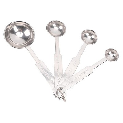4x Stainless Steel Measuring Spoons Cups Set Small Tablespoon Teaspoon For SET