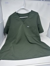 FIGS Womens XL Catarina One Pocket V-Neck Moss Scrub Top READ DESC