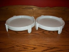 Lot of 2 Tupperware Divide A Rack Pie Cake Stacker Trays - White 511 -EUC