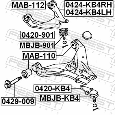 Fits FEBEST 0424-KB4RH FRONT LEVER UPPER RIGHT MITSUBISHI PAJERO/MONT ⭐UK Stock⭐