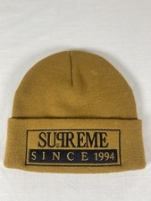 Adult Supreme Reserved Beanie Hat Gold Black Embroidered EUC